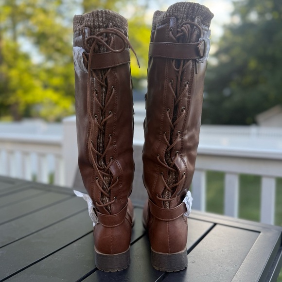 ❌Sold ❌ Brown Sweater Cuff Boots Knee High Womens Size 7 - Picture 7 of 11